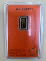 (1) 1 gram Gold Bar - Carded Valcambi