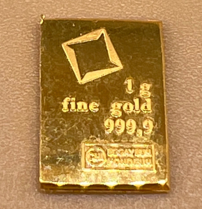 (1) 1 gram Bar of Fine Gold