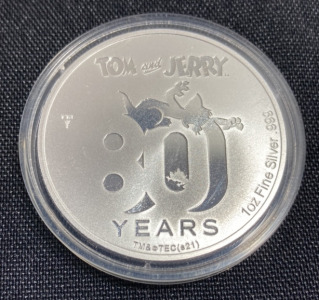 1oz Silver Tom & Jerry 80th Anniversary Lenticular Round .999