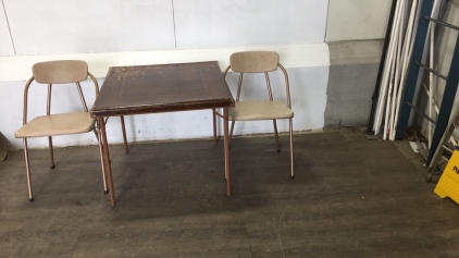 Folding Table and (2) Folding Chairs