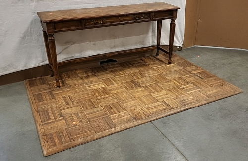 Entry Way Table with Hardwood Tile Area Mat