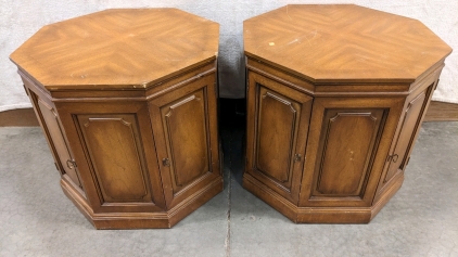 Wood Octagon End Tables