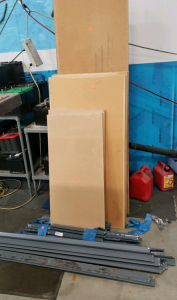 3 Metal Frame With Wood Shelving Units