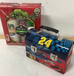 (1) Jeff Gordon Collectible Lunch Box (1) Old Spice Gift Set