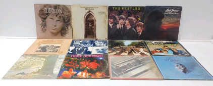 (12) Vinyl Records Including TheBest Of The Doors And The Beatles