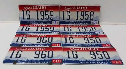 (4) Sets Of Idaho License Plates