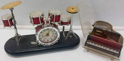 Drum Clock And Piano Music Box