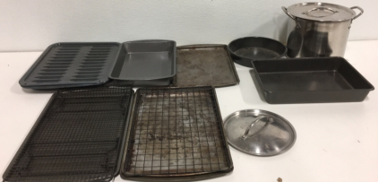 (6) Pans-(3) Pan Racks-Pot