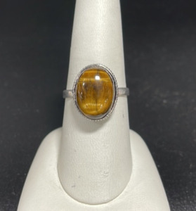 (1) Tiger Eye Jasper Ring .925 Size 8