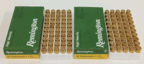 (2) Boxes Of (50) Remington (+P) .45 Automatic Ammunition