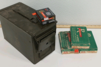 (3) Boxes Of (20) Remington 30-06 Springfield Ammunition (1) Box Of (20) Winchester Black Talon 45 Auto Ammunition (1) Metal Ammo Can