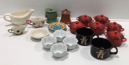 (6) Mini Casserole Dishes, (4) Sm Ceramic Bowls, and More