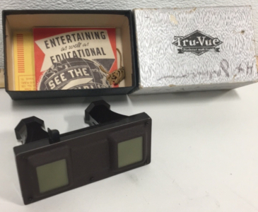 (1) Vintage Tru-Vue Slide Viewer With Original Box And Paperwork (1) Tru-Vue Slide film “Sally Rand Dude Ranch” In Original Box