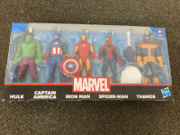 Marvel Action Figues:Hulk, Captain America, Iron Man, Thanos, Spider-Man