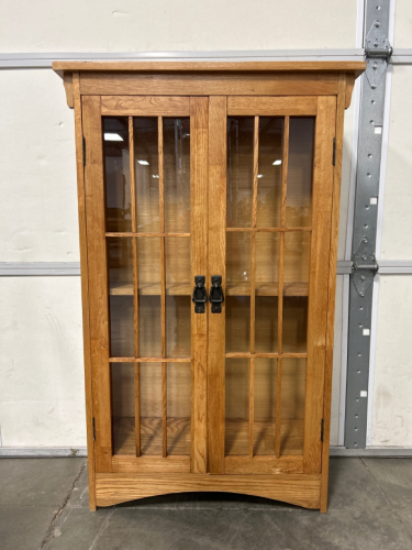 Wood Cabinet with Glass Doors