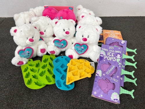 Mothers Day Stuffed Bears, Ice Molds and Ice Pop Molds