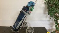 Golf Bag, Clubs, and Cart