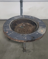 Round Metal Fire Pit with Grill Top