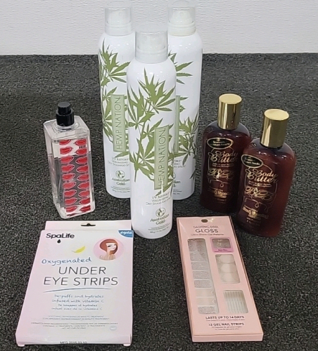 Gel Nail Strips, Under Eye Strips, Hemp Nation UV Restore Dry Shampoo and More