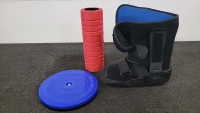 Ankle Boot, Foam Roller and Spinning Balancing Board