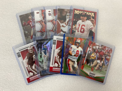 (5) Steve Young and (5) Joe Montana Football Cards