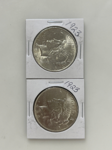 Pair of 1923 Peace Dollars