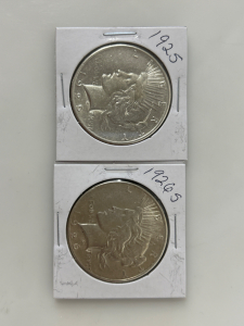 1925 and 1926-S Peace Dollars