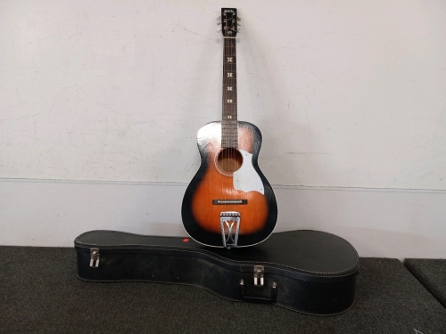 Stella Acoustic Guitar 6 String Steel Reinforced Neck With Case