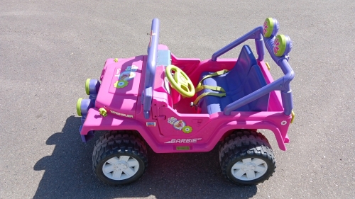 Pink Barbie Jeep Power Wheels Toy