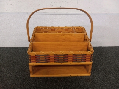 Wooden Item Dividing Basket Caddy