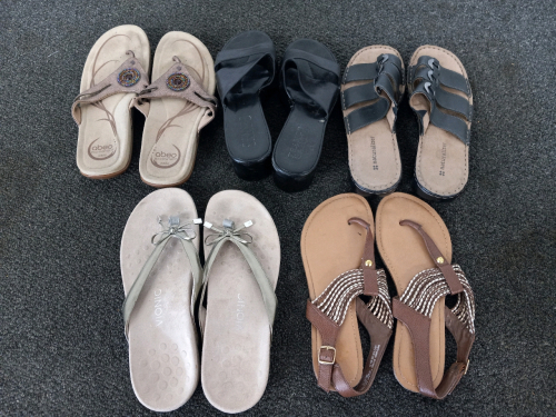 Lot Of Size 8 Women's Sandles Five Pairs