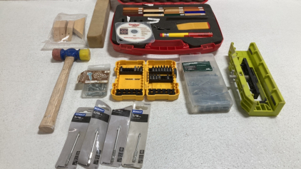 Taylor Ceramic/Vinyl Kit, Various Fasteners and Drill Bits, XL Eraser, Mallet