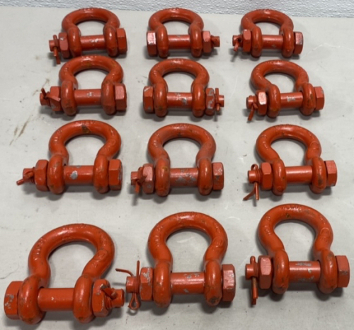 (12) C&M Corp. Clevis Chain Cable Anchor Shackles 5T Orange