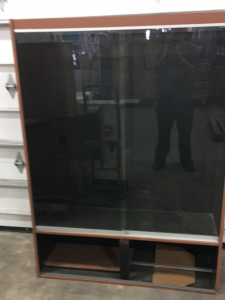 Tall Display Cabinet W/ Glass Sliders