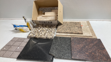 Assorted Mismatched Tile Squares and Small Pieces