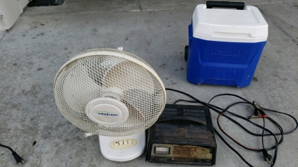 Small fan, cooler and battery trickle charger