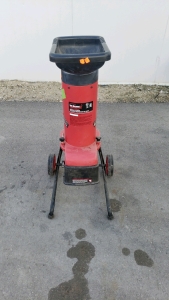 Small electric garden wood chipper