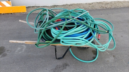 Wheelbarrow full of hoses
