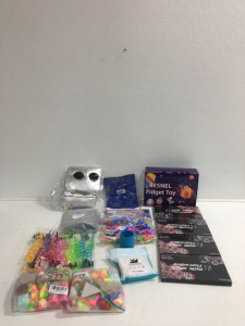Straws, Robot Plush, (2) Bags Of Party Favors, Box Of Fidget Toys, Rubber Bands, (4) Paint Sets, Toddler Cup And More