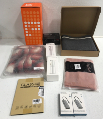 Blanket, Doormat, Flannel Shirt, (2) USB C Hubs, (2) Spray Bottles, Dog Training Collar And More