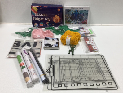 Fidget Toy Set, 3D Ocean Puzzle, Photo Album, Yarn, & More
