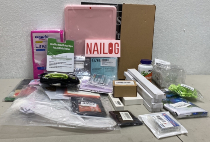 (1) Nailog Semi-Cured Gel Nail Strip, (1) Pack of Equate Liners, And More