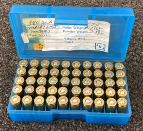 .380 Auto Ammunition (Reloads)