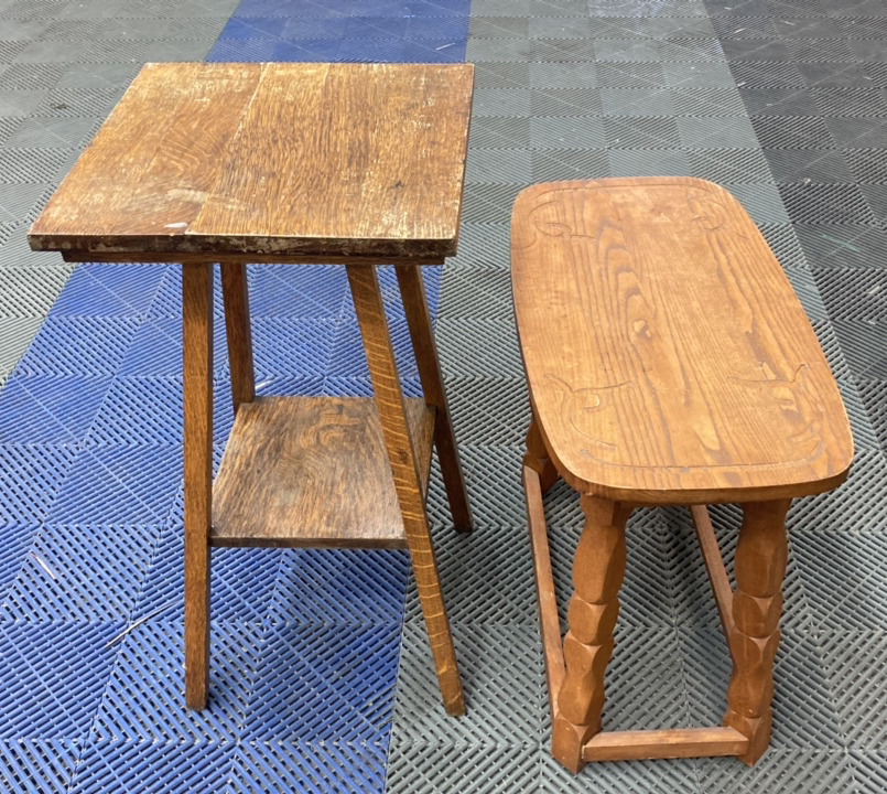 (2) Mismatched Vintage Wood Tables