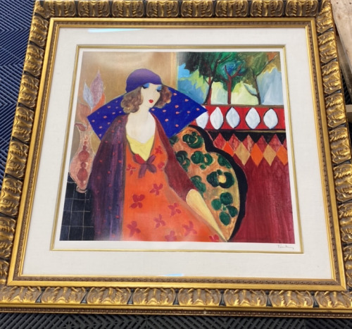 Large Framed Woman Painting