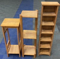 (3) Mismatched Wood Shelves