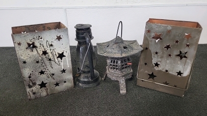 Vintage Lantern with Candle Holders