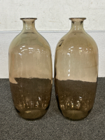 Pair of 15” Tall Decorative Glass Vases