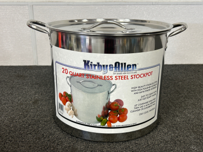 Kirby and Allen 20 Quart Stainless Steel Stockpot New