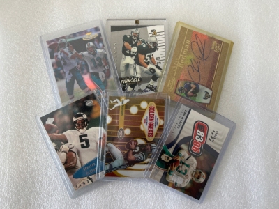(6) Collectible Football Cards Some With Signatures
